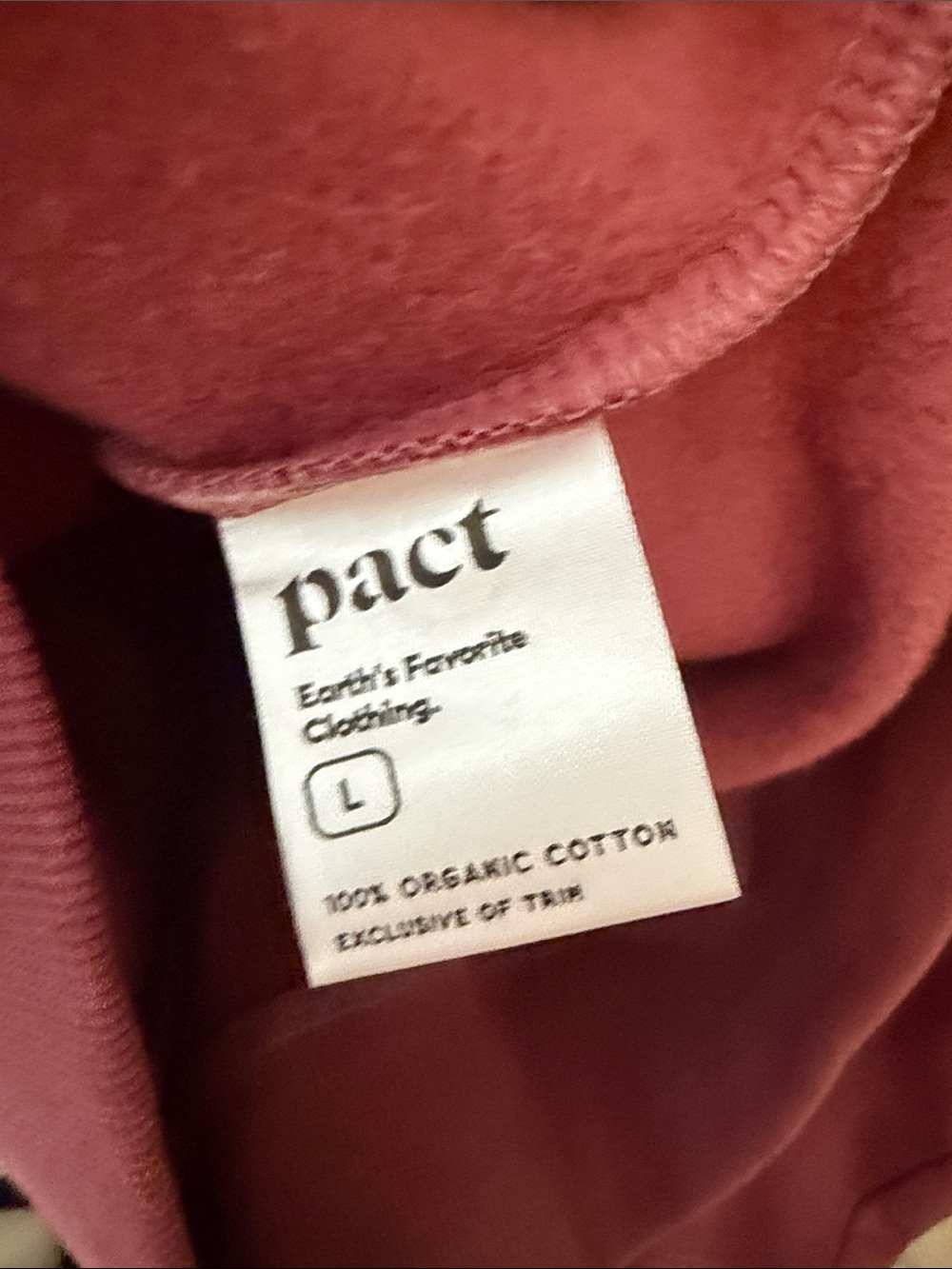 Pact Brushed Fleece Zip Hoodie in Maroon Sz Large NWOT - Picture 11 of 11
